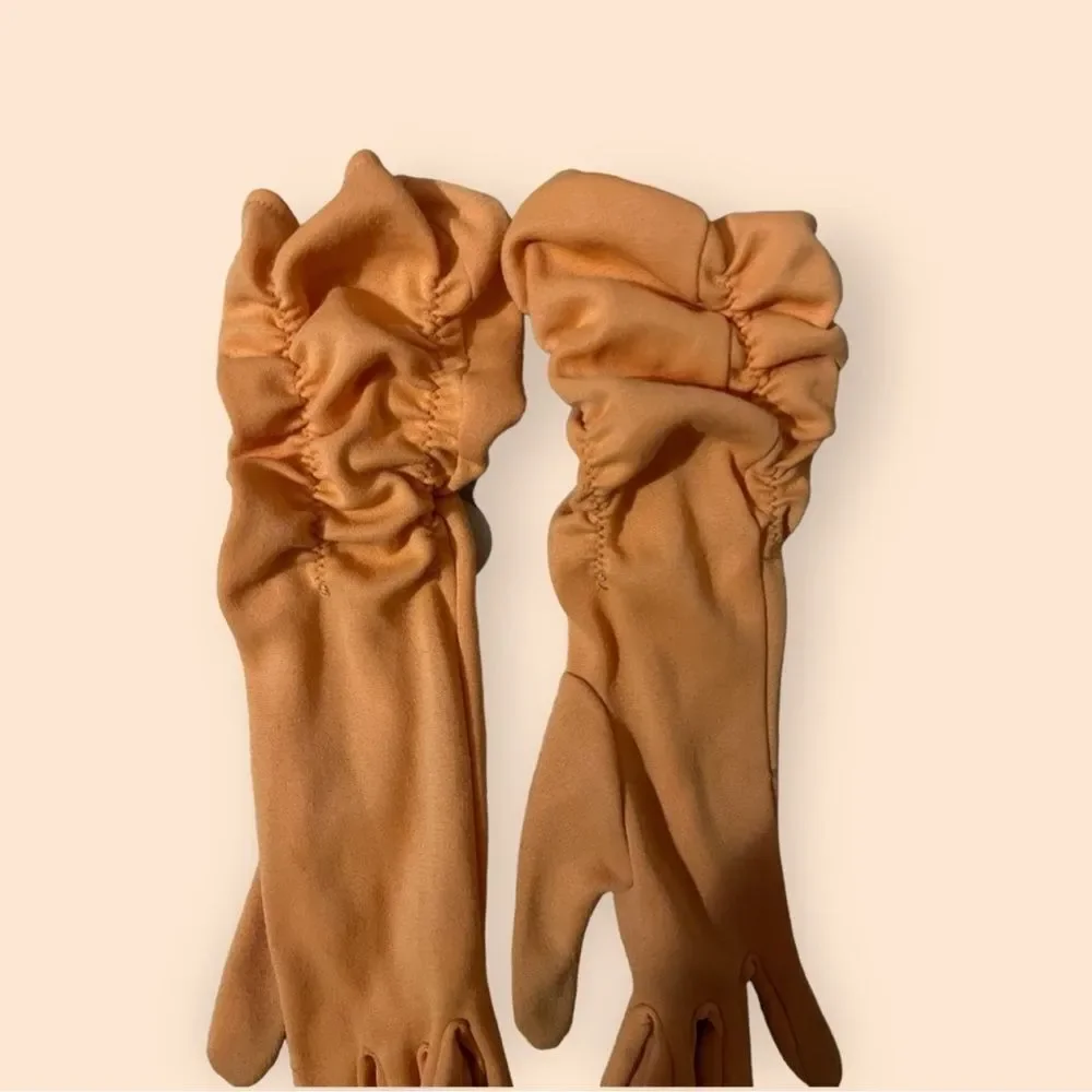 Elegant Vintage Tangerine Ruched Women's Gloves
